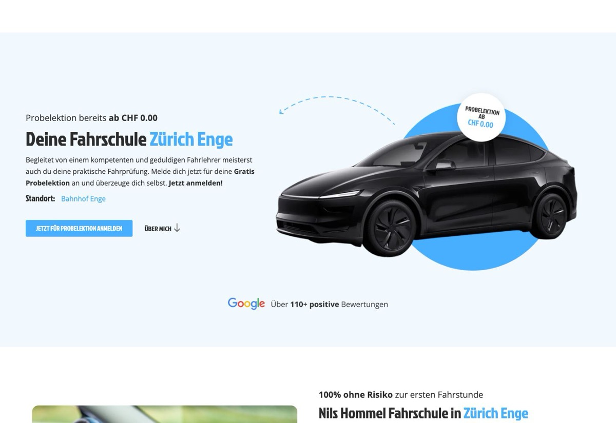 Website Fahrschule Nils Hommel
